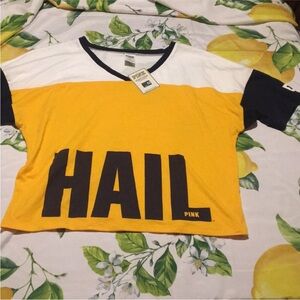 Victoria's Secret PINK Yellow and Black HAIL Tee